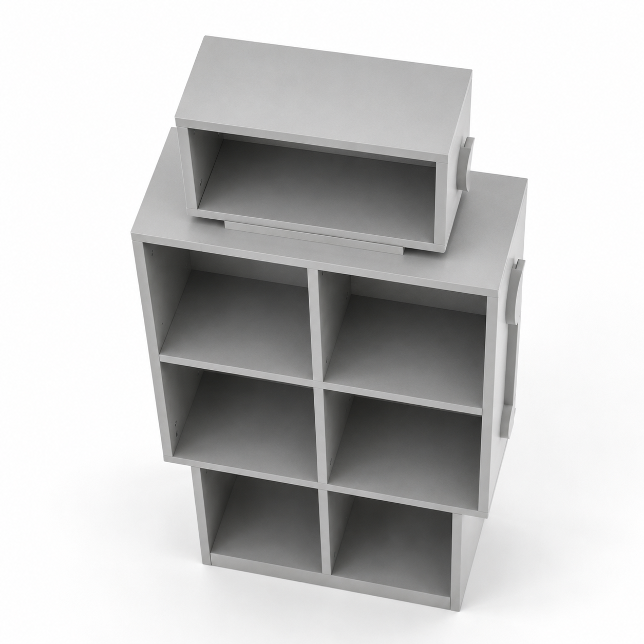 Modular Wooden Bookcase with 7 Open Display Shelves, Floor Standing Storage Organizer for Books, Toys And Décor