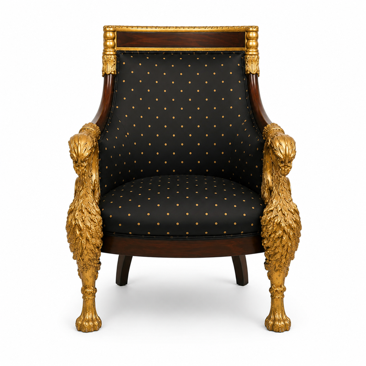 Royal Handcrafted Director's Chair – Solid Teak Wood with Fabric Upholstery & Golden Carved Armrests