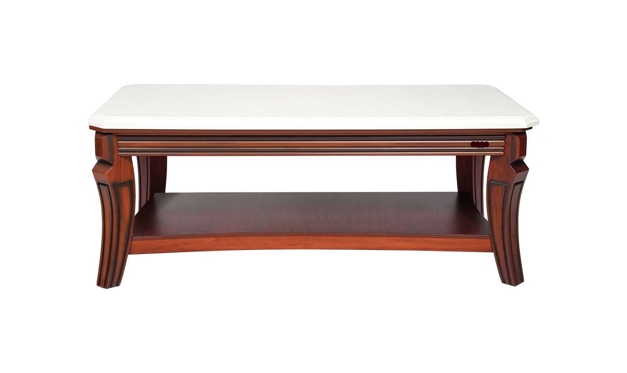 Center Table with Marble Top and Solid Wood Frame Creating Bold and Stylish Home Statement