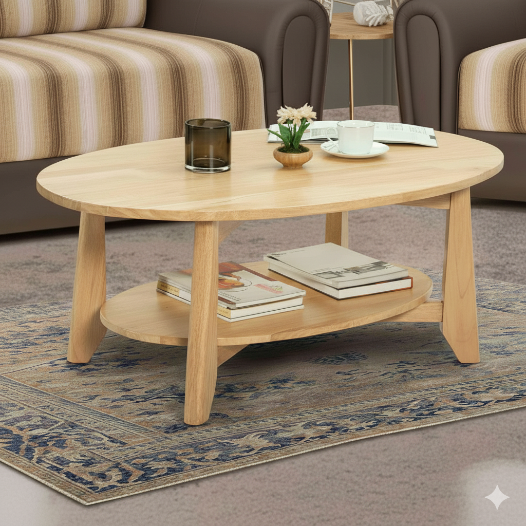 Center Table Crafted with Solid Wood Frame and Blending Modern Luxury with Minimal Elegance