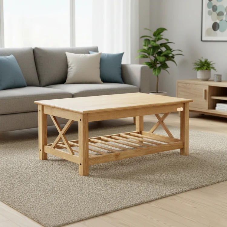 Center Table with Sleek Design and Polished Surface Perfect for Contemporary Home Interiors