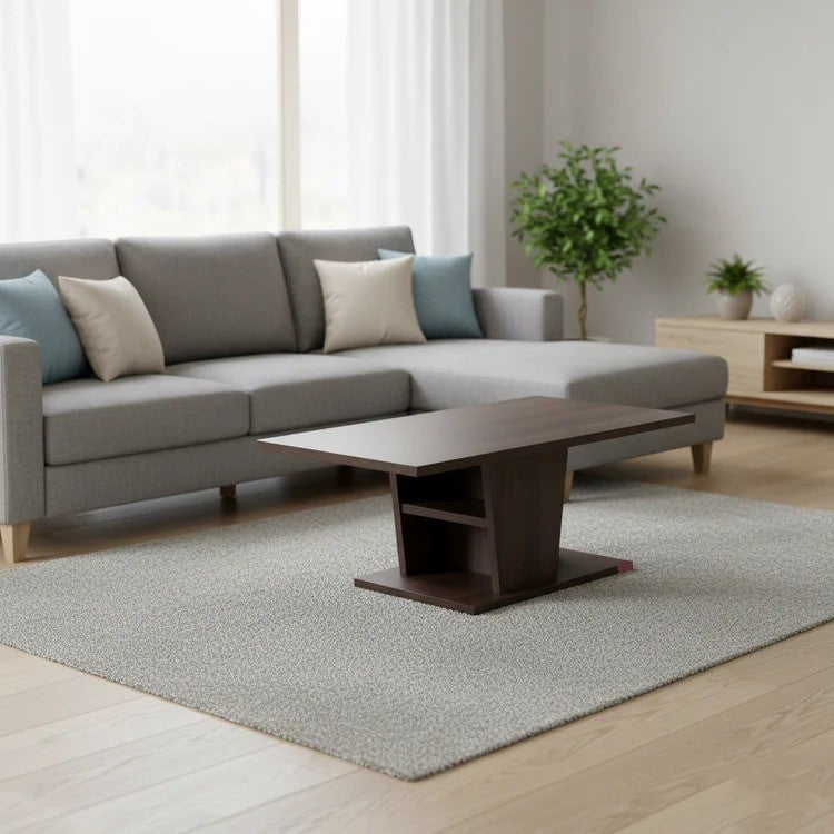 Center Table Designed with Layer Structure Providing Decorative and Functional Space for Daily Use