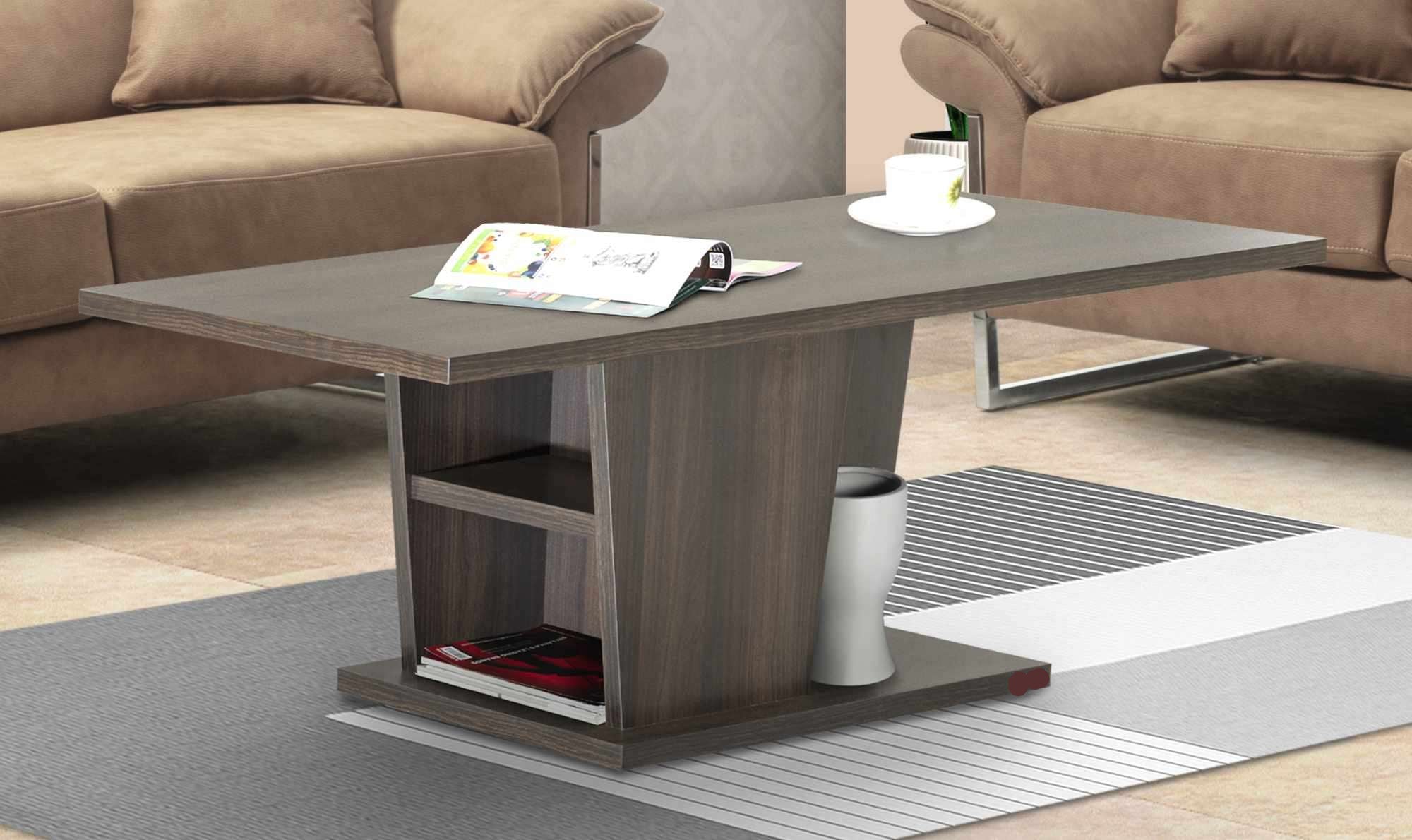 Center Table Designed with Layer Structure Providing Decorative and Functional Space for Daily Use