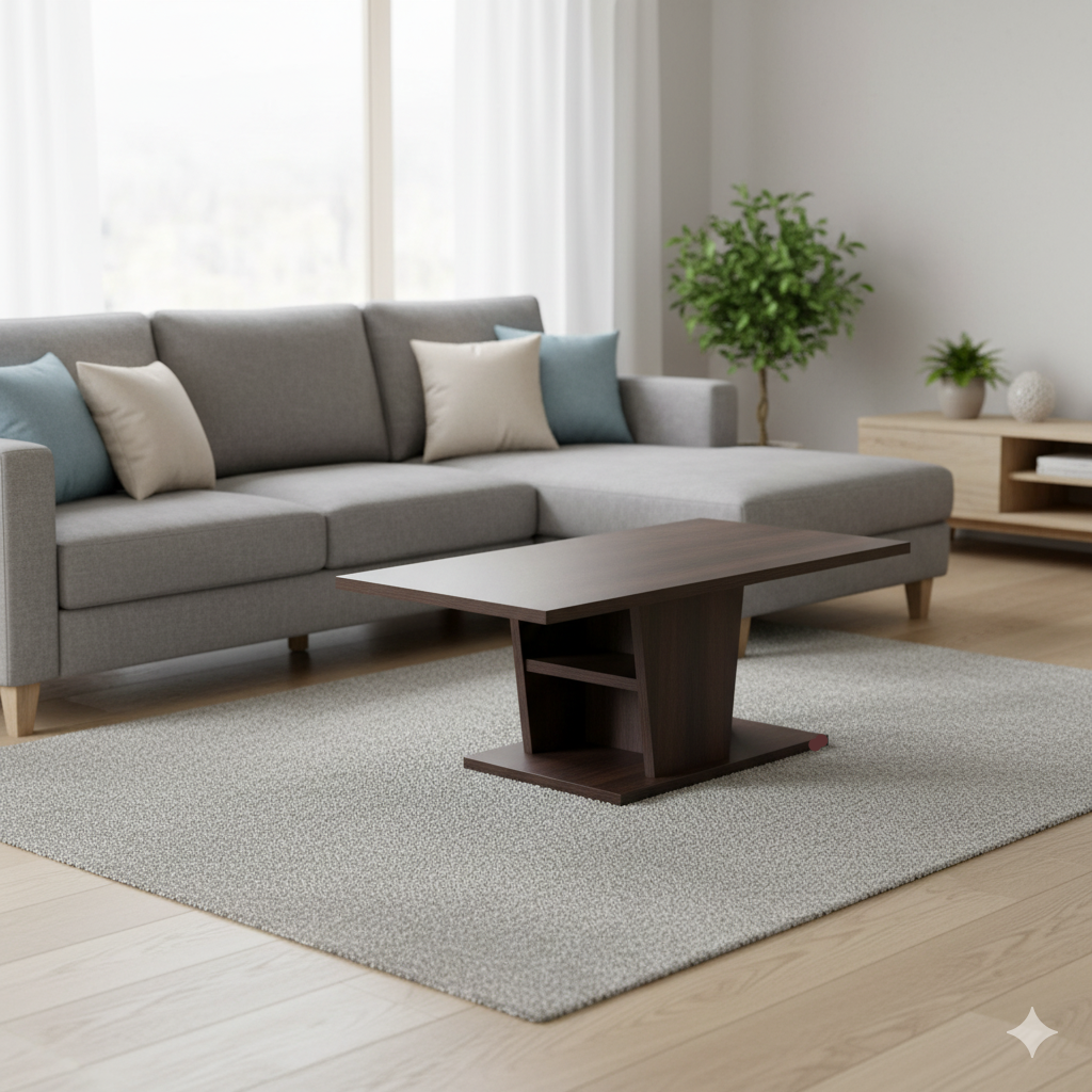 Center Table Designed with Layer Structure Providing Decorative and Functional Space for Daily Use