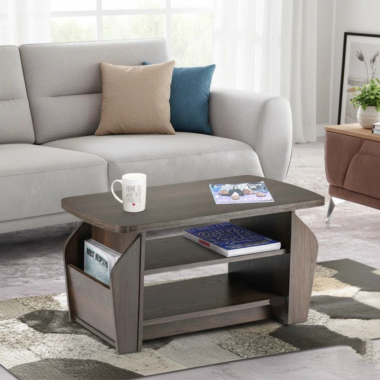 Center Table with Glass Top and Minimal Frame Suitable for Compact Urban Living Spaces