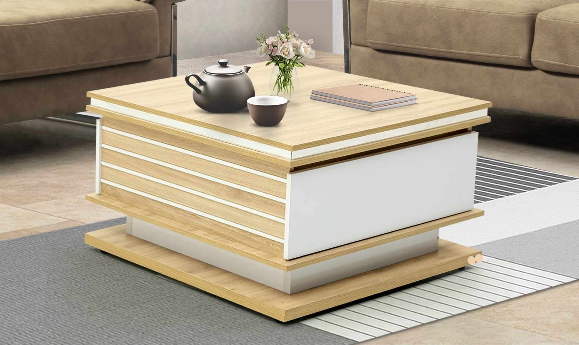 Center Table for Living Room | Modern Wooden Coffee Table with Storage Shelf. Center Table for Living Room | Modern Wooden Coffee Table