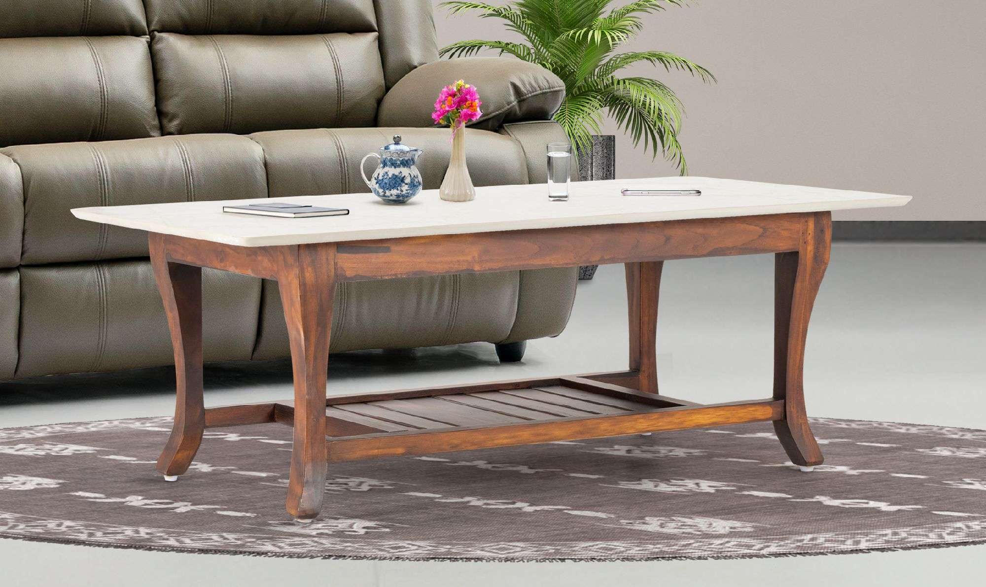Center Table Featuring marble Finish Adding an Elegant Aesthetic Touch to Modern Rooms