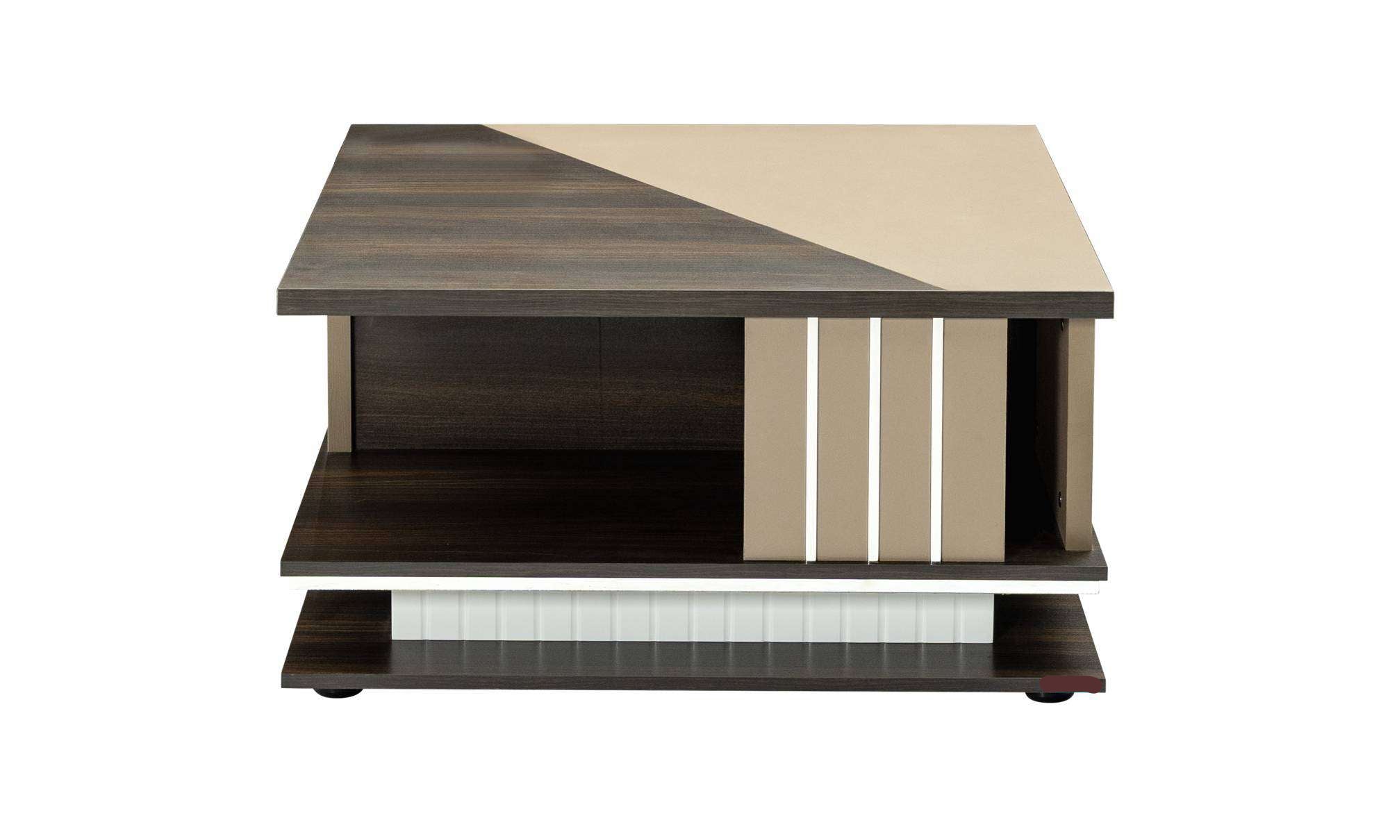 Center Table Featuring Dual Colour Design and Enhancing Living Room Visual Appeal