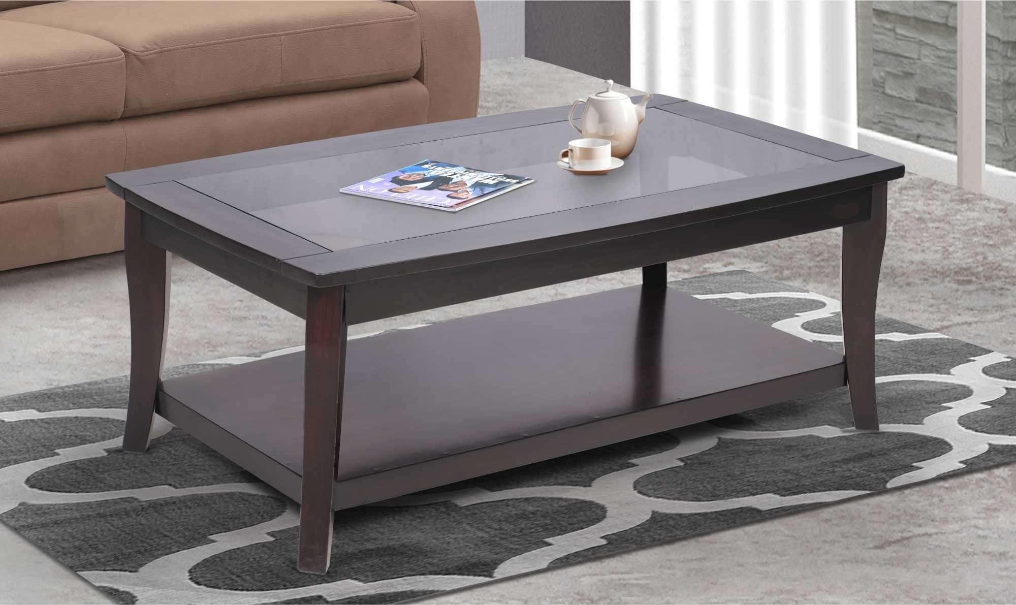Center Table Crafted with and Smooth Wooden Top Offering a Sophisticated Look for the Living Room