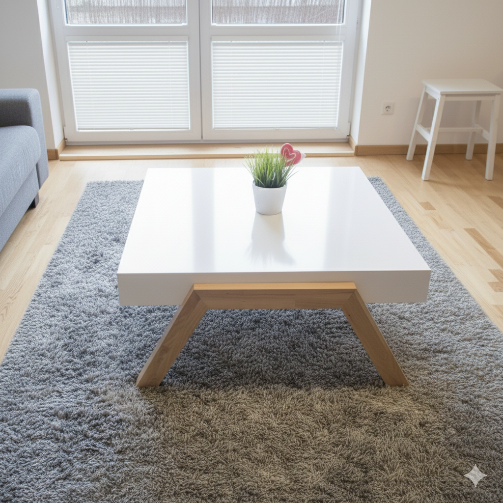 Center Table Designed with Compact Structure and Gloss Surface Ideal for Small and Modern Homes