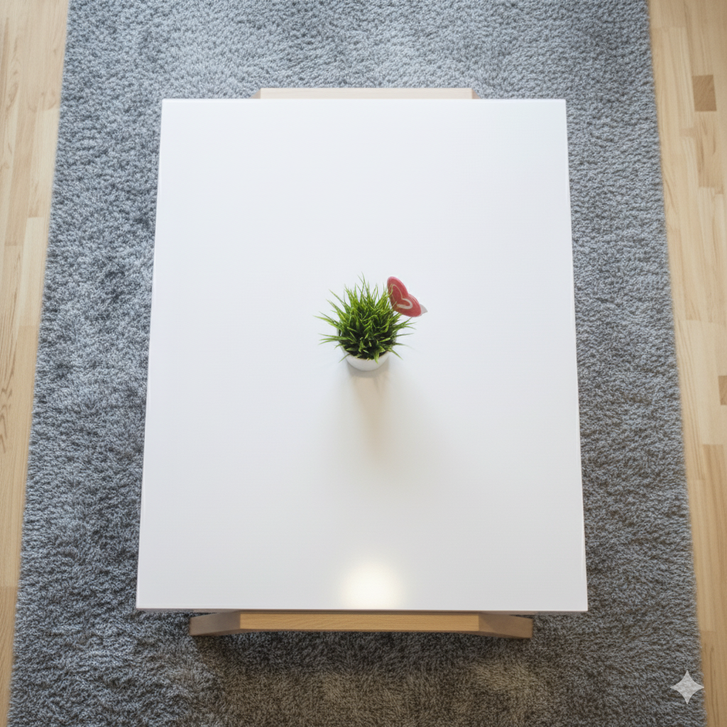 Center Table Designed with Compact Structure and Gloss Surface Ideal for Small and Modern Homes