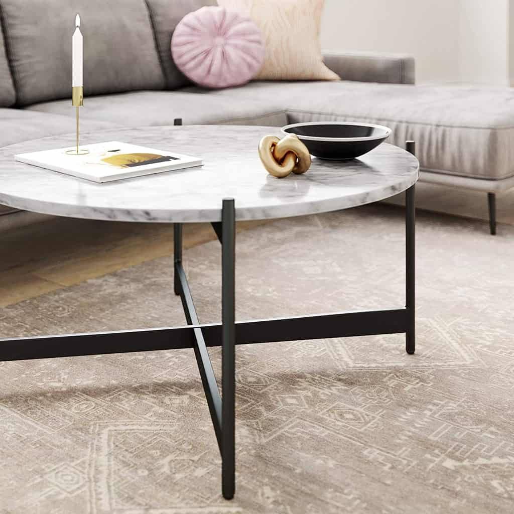 Center Table Featuring Rich Texture and Artistic Base Adding Sophisticated Charm to Every Room