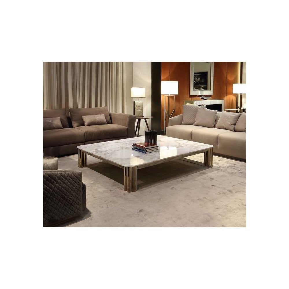 Center Table with Metal Frame Offering Strong Durability and Premium Look for Modern Homes