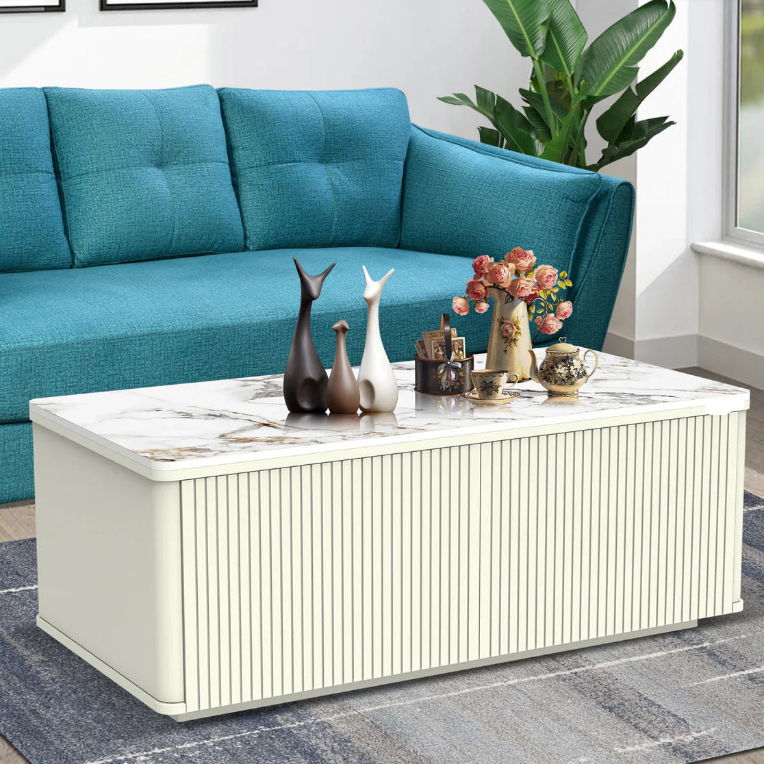 Center Table Featuring Glossy and Durable Frame Combining Modernity with Classic Design Style