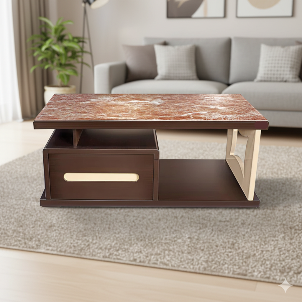 Center Table Featuring Golsy Surface and Premium for Enhanced Interior Aesthetic Appeal
