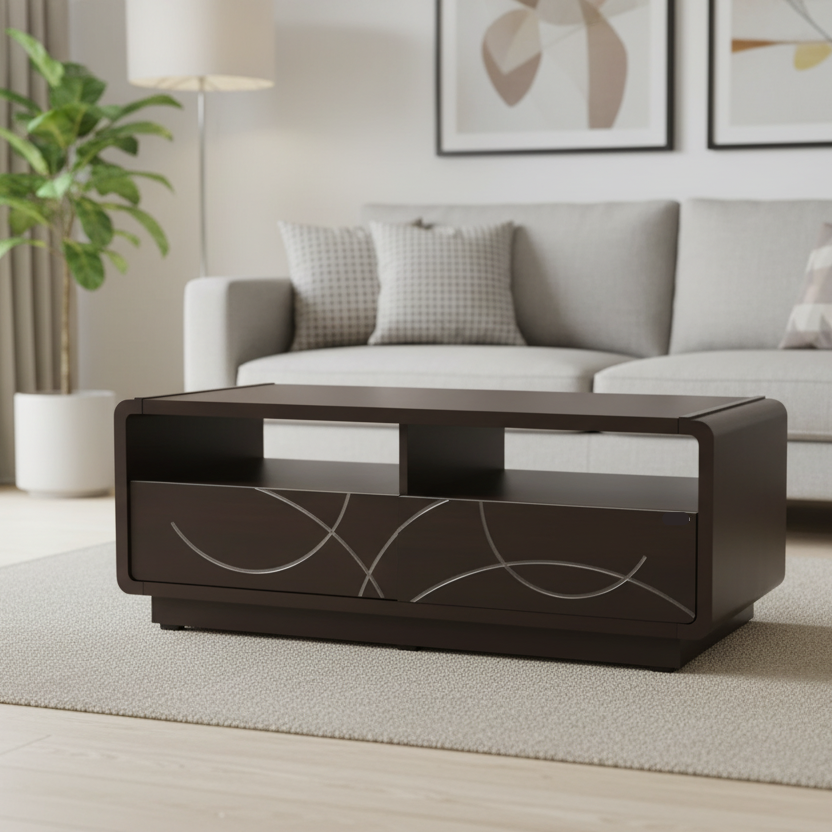 Center Table Featuring Compact Dimensions and Sleek Finish, Ideal for Urban Living Room Layouts