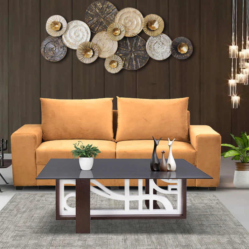 Center Table Designed with a Wooden Base and Top Enhancing Harmony and Comfort in the Living Space