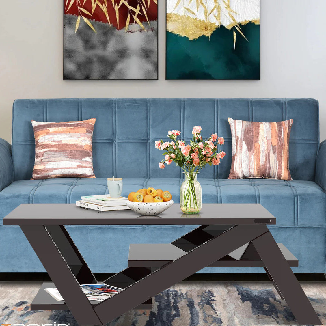 Center Table Featuring Glossy Surface and Premium for Enhanced Interior Aesthetic Appeal