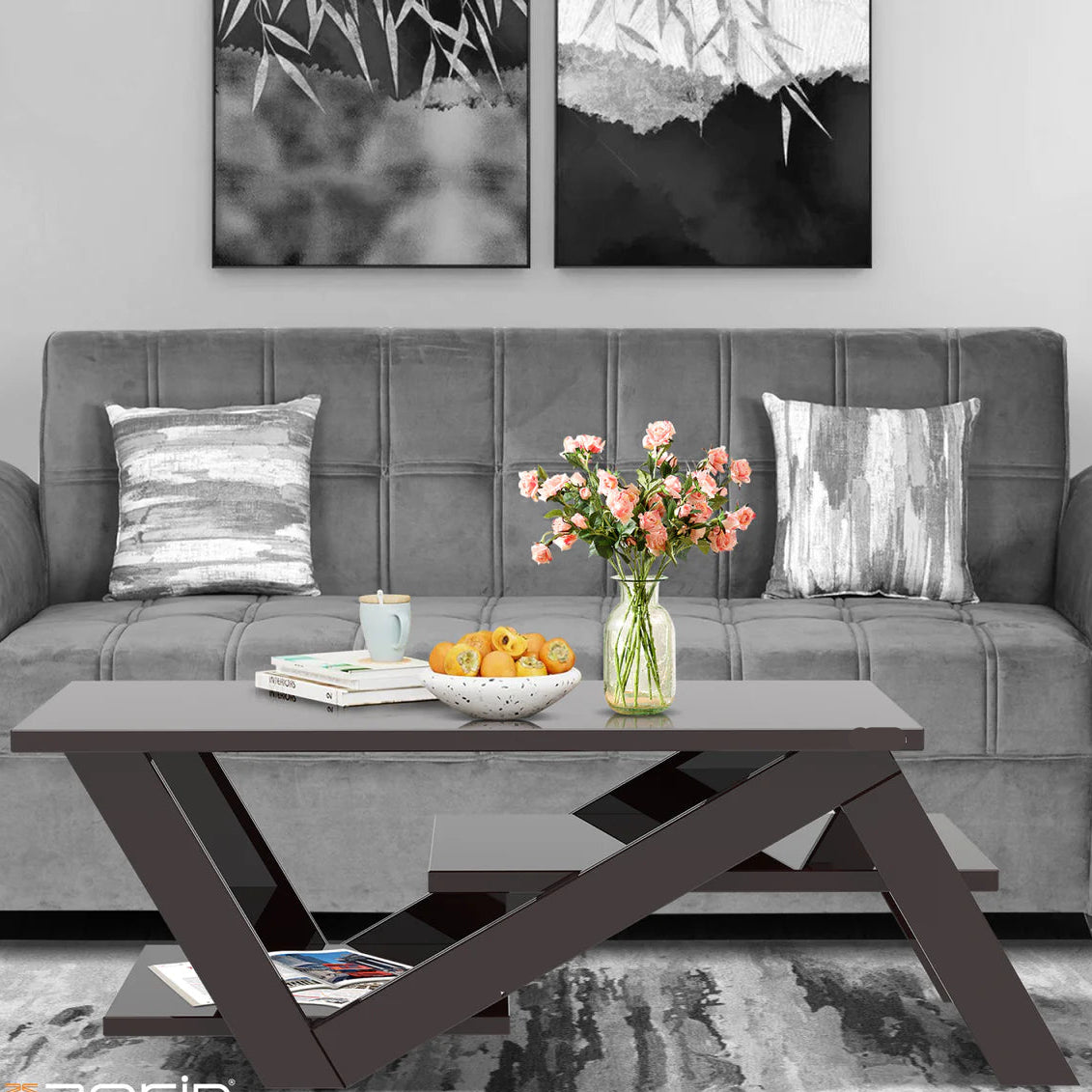 Center Table Featuring Glossy Surface and Premium for Enhanced Interior Aesthetic Appeal