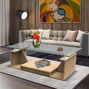 Center Table Designed with Glass Top and Modern Look, Perfect for an Elegant Lounge or Drawing Room