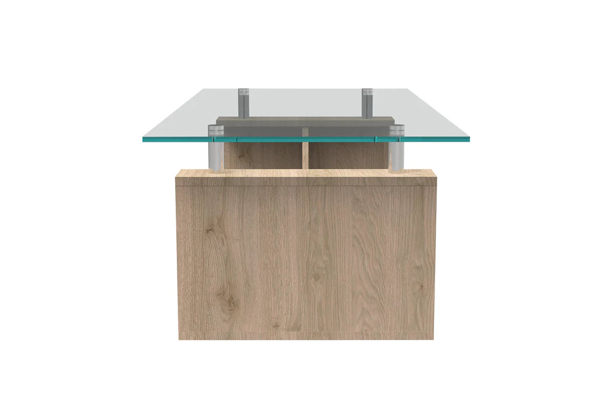 Center Table Designed with Glass Top and Modern Look, Perfect for an Elegant Lounge or Drawing Room