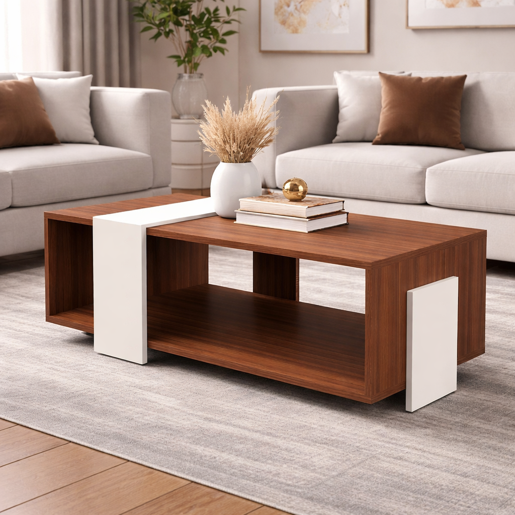 মেটাল ফ্রেম বেস গ্লাস সেন্টার টেবিল