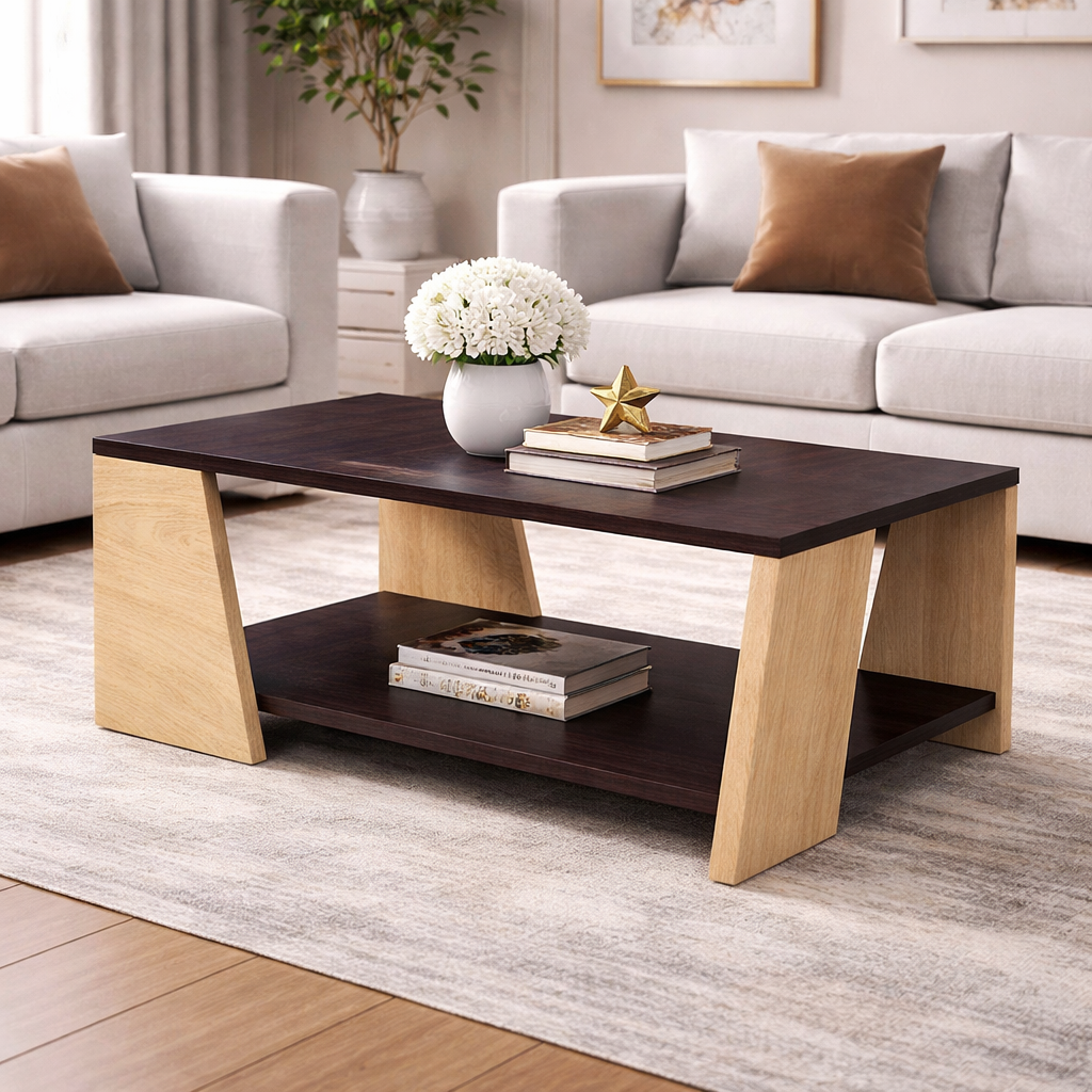 धातु फ्रेम बेस ग्लास सेंटर टेबल