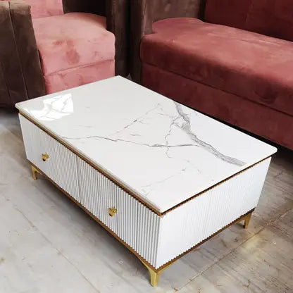 धातु फ्रेम बेस ग्लास सेंटर टेबल