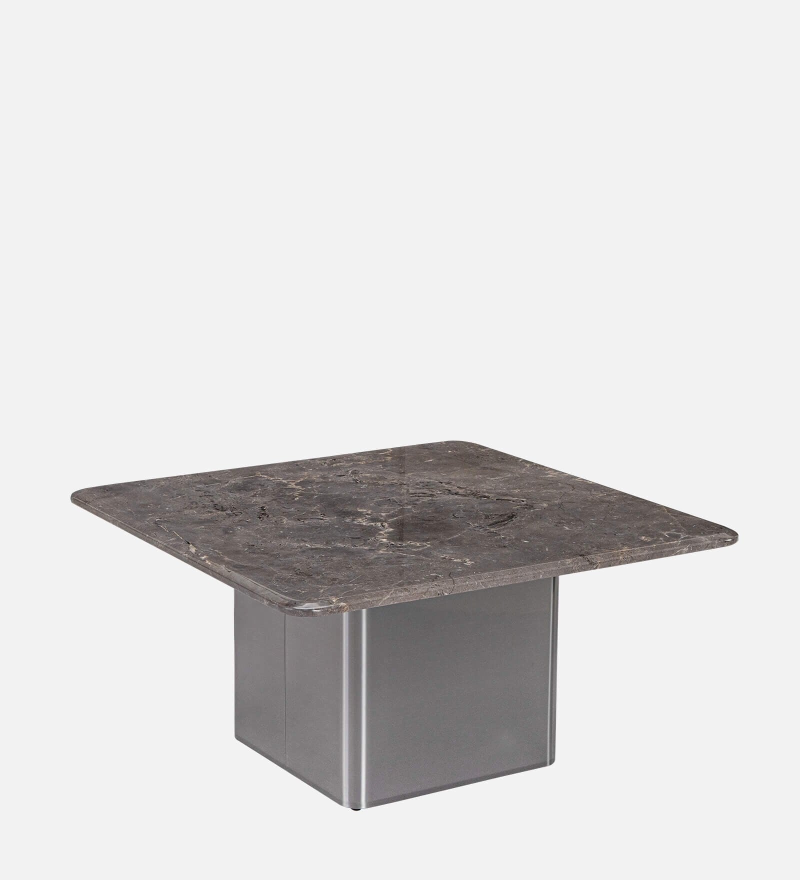 Luxury Quartz Marble Nesting Center Table Set of 2 | Modern Coffee Table with Metal Pedestal Base | Contemporary Living Room Center Table