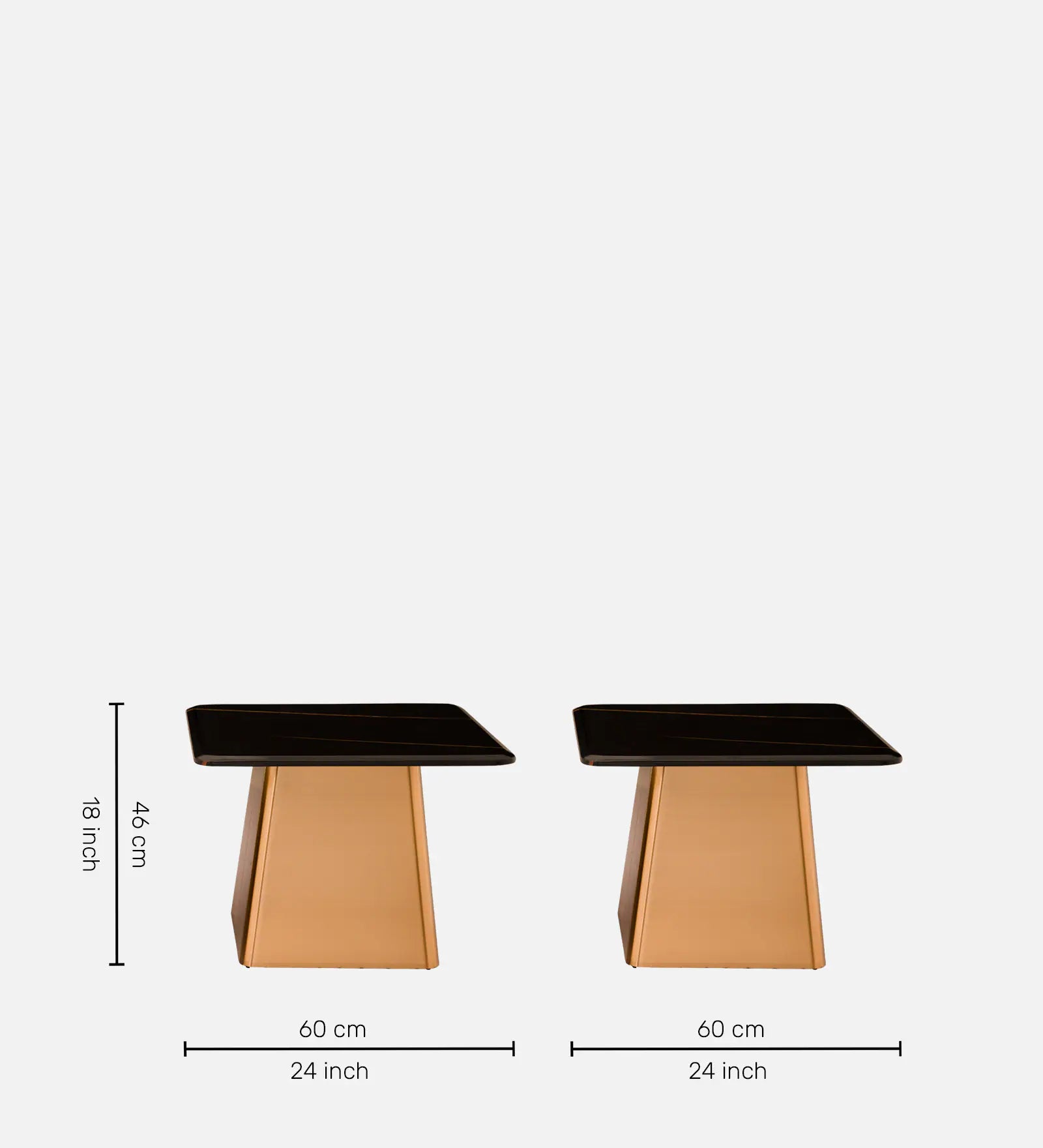 Modern Marble Nesting Center Table Set of 2 with Gold MS Metal Base | Luxury Coffee Table for Living Room, Lounge, Apartment & Designer Interiors