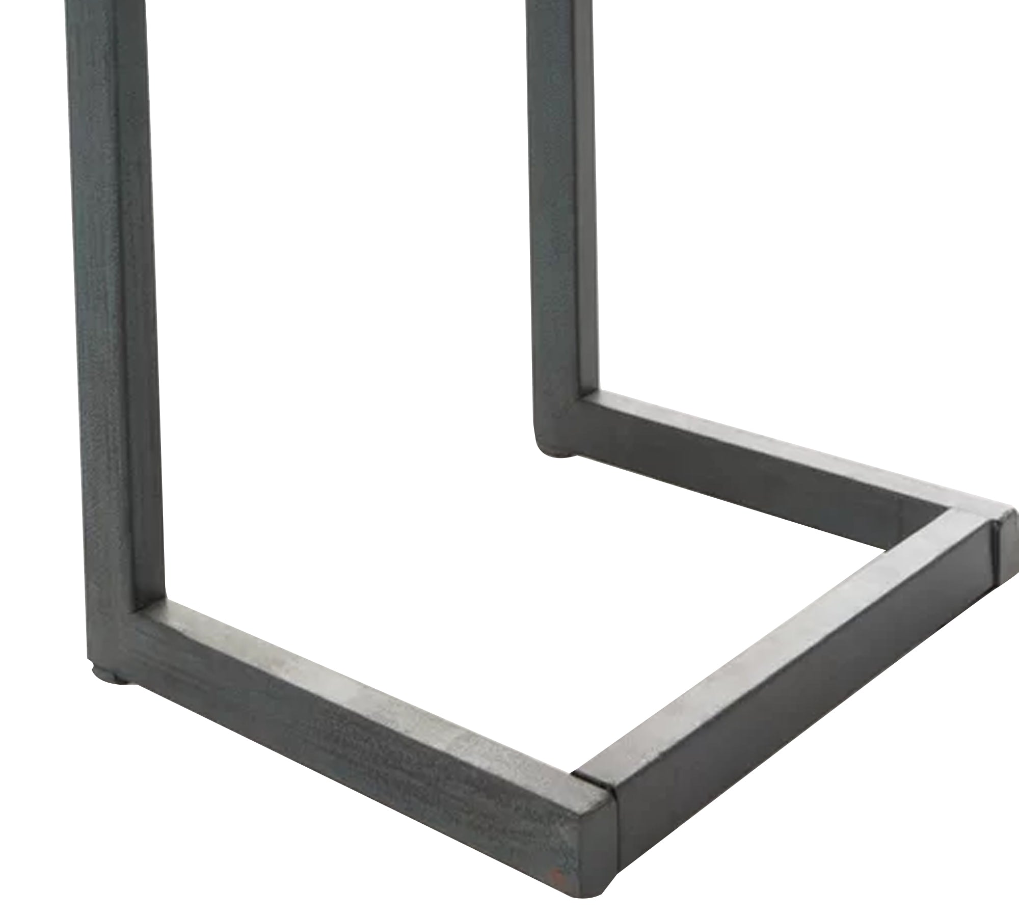 Wooden Side Table With Metal Frame Base