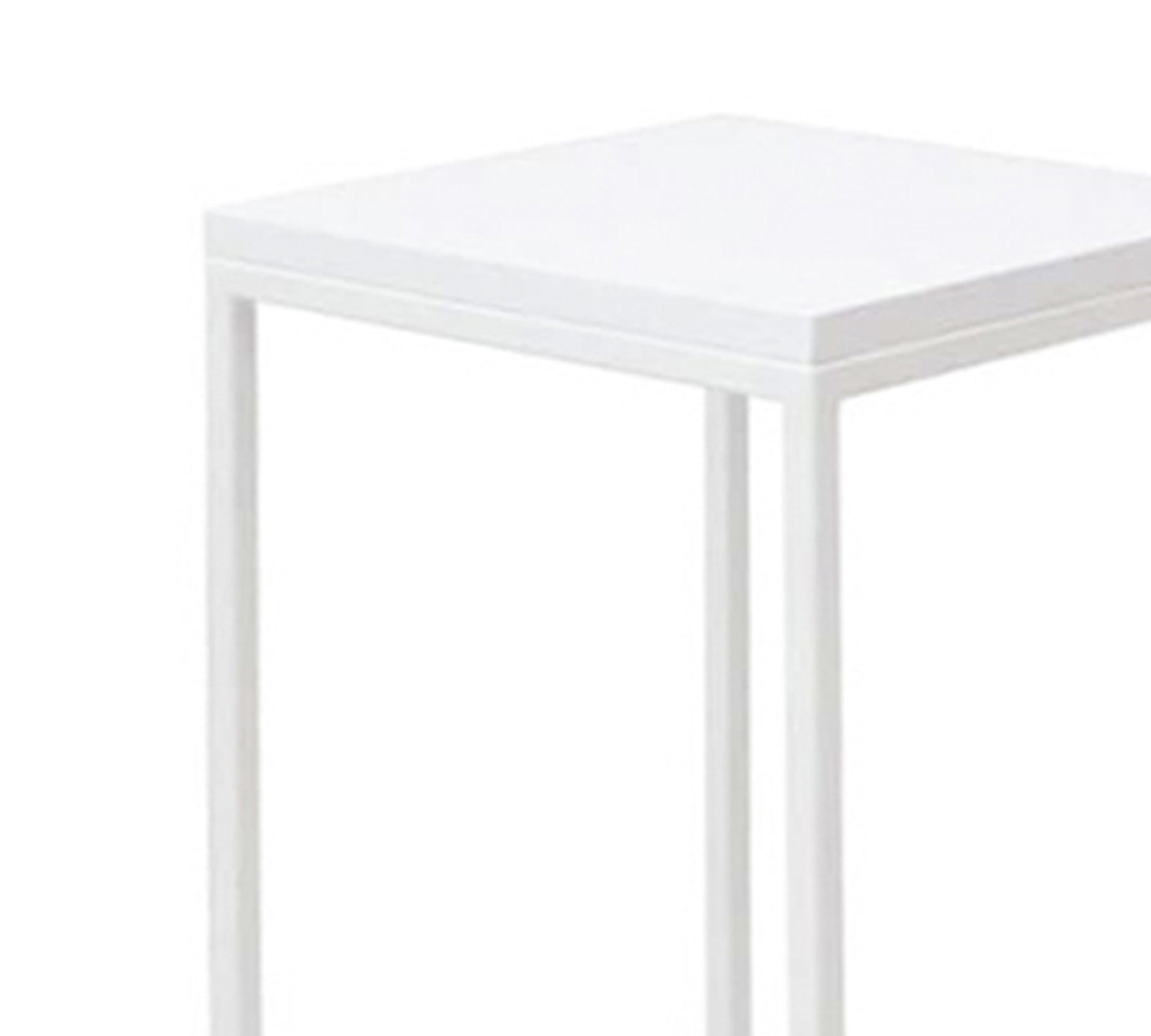 Wooden Side Table With Metal Legs Base