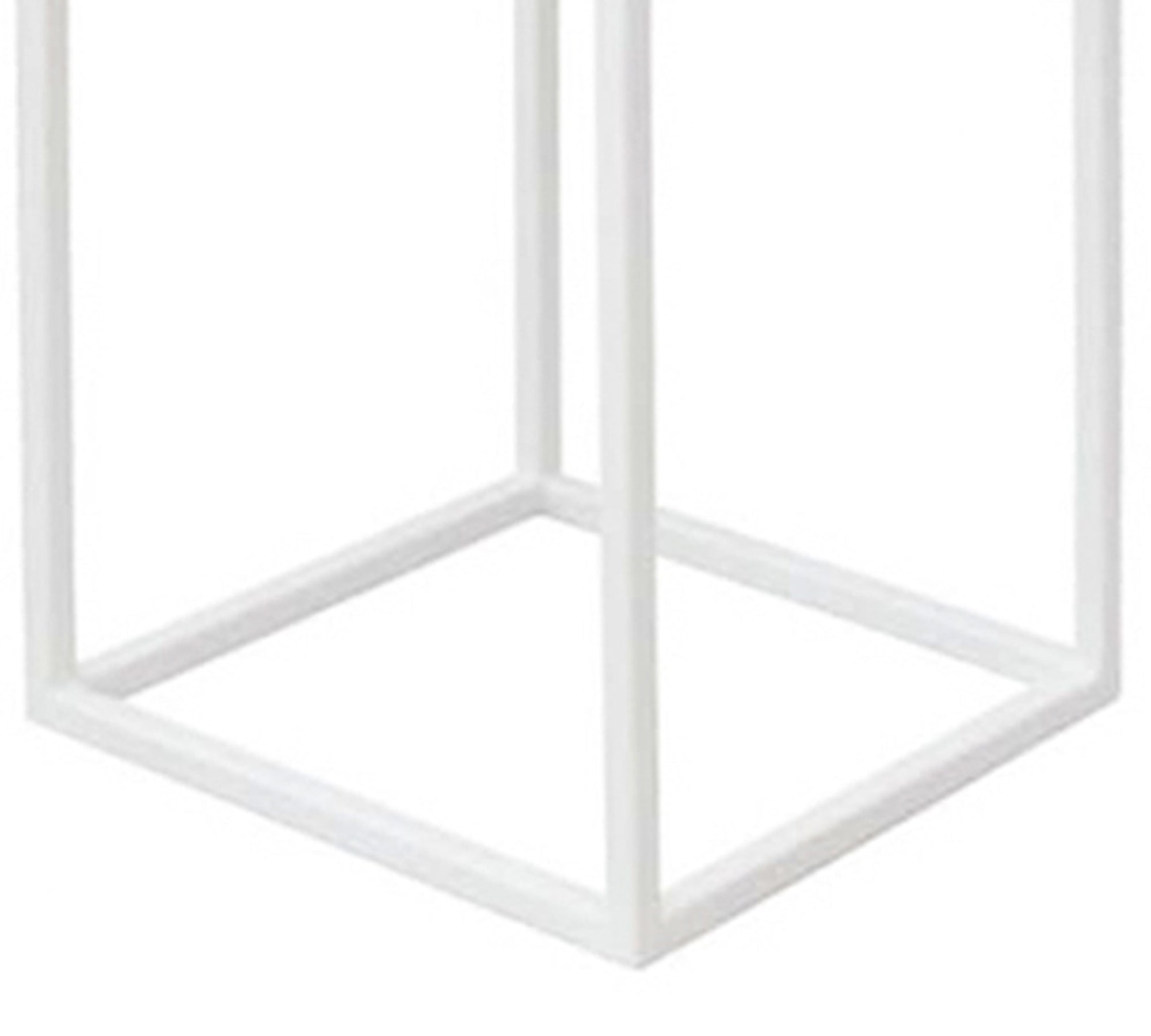 Wooden Side Table With Metal Legs Base