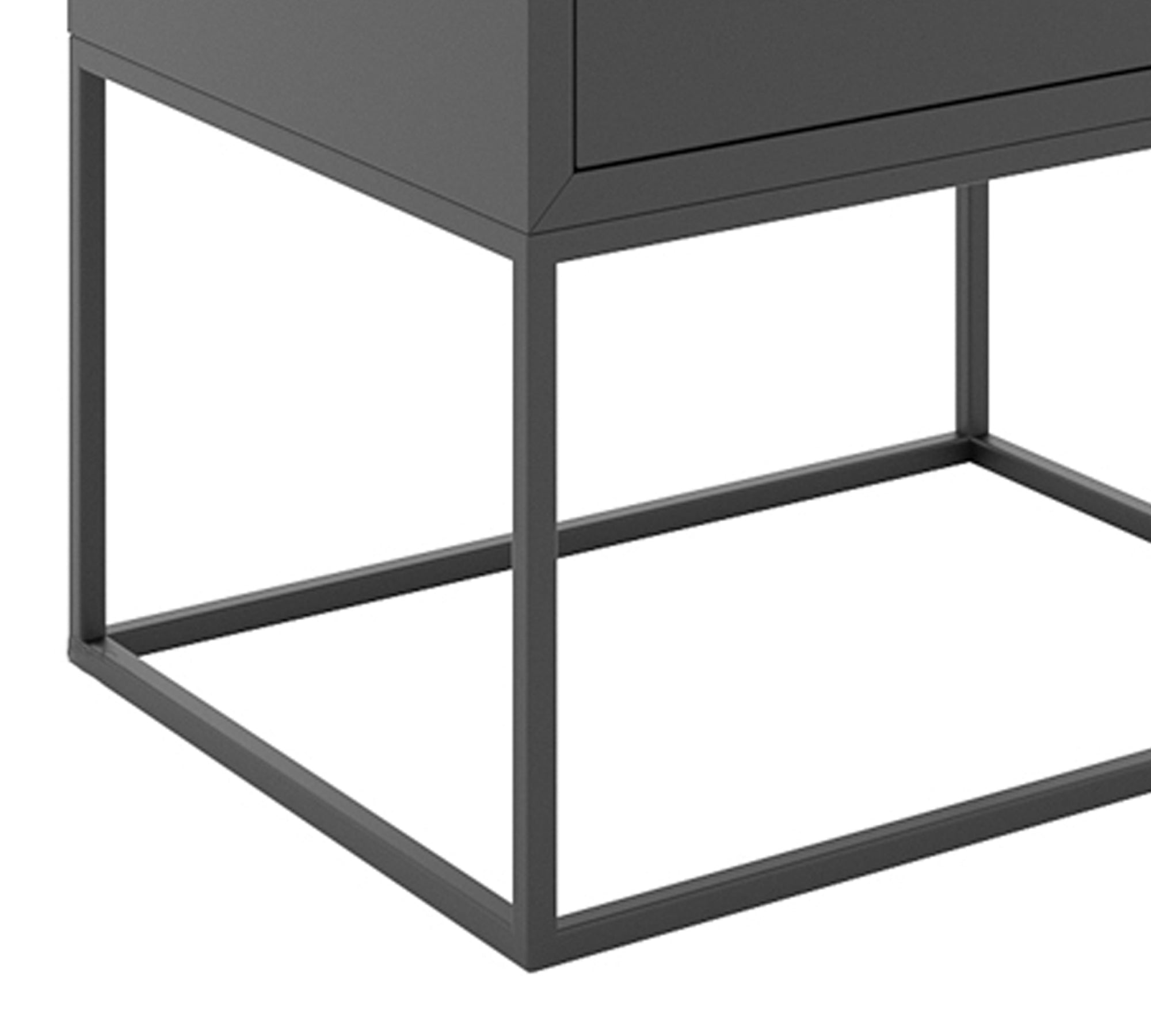 Bedside Table in Laminated Board with Metal Legs