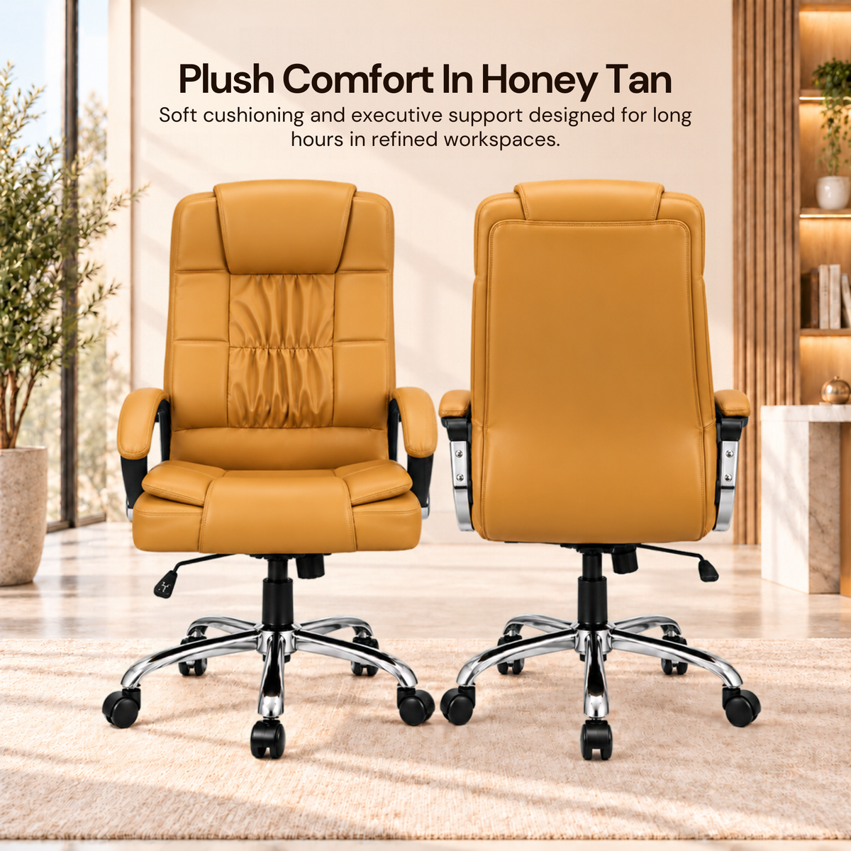 High Back Office Executive Chair with Chrome Base