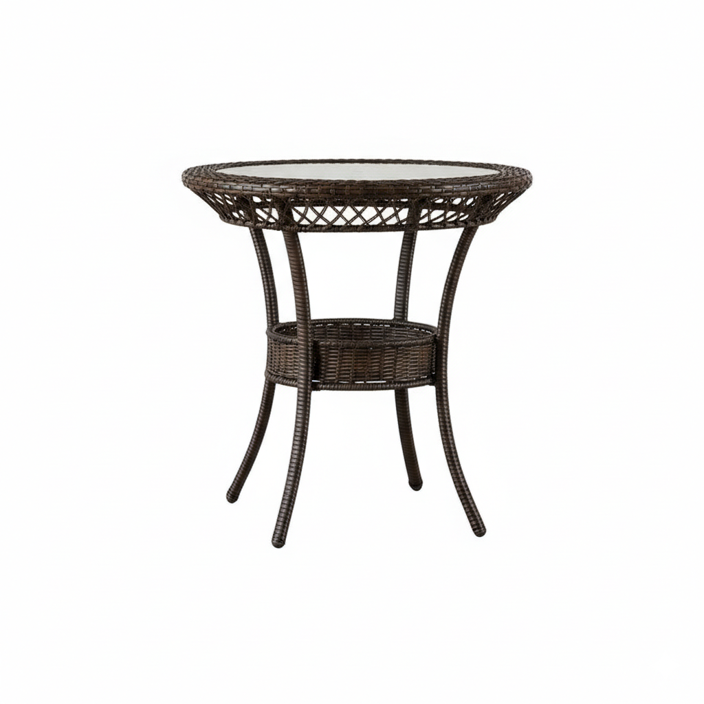 Outdoor Furniture Garden Table and Chair with Armrests and Natural Finish