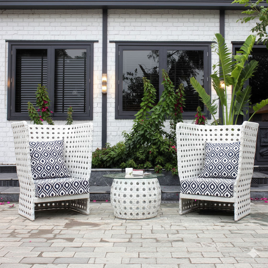 Outdoor Furniture Large Patio Chair and Table Set for Family Outdoor Meals