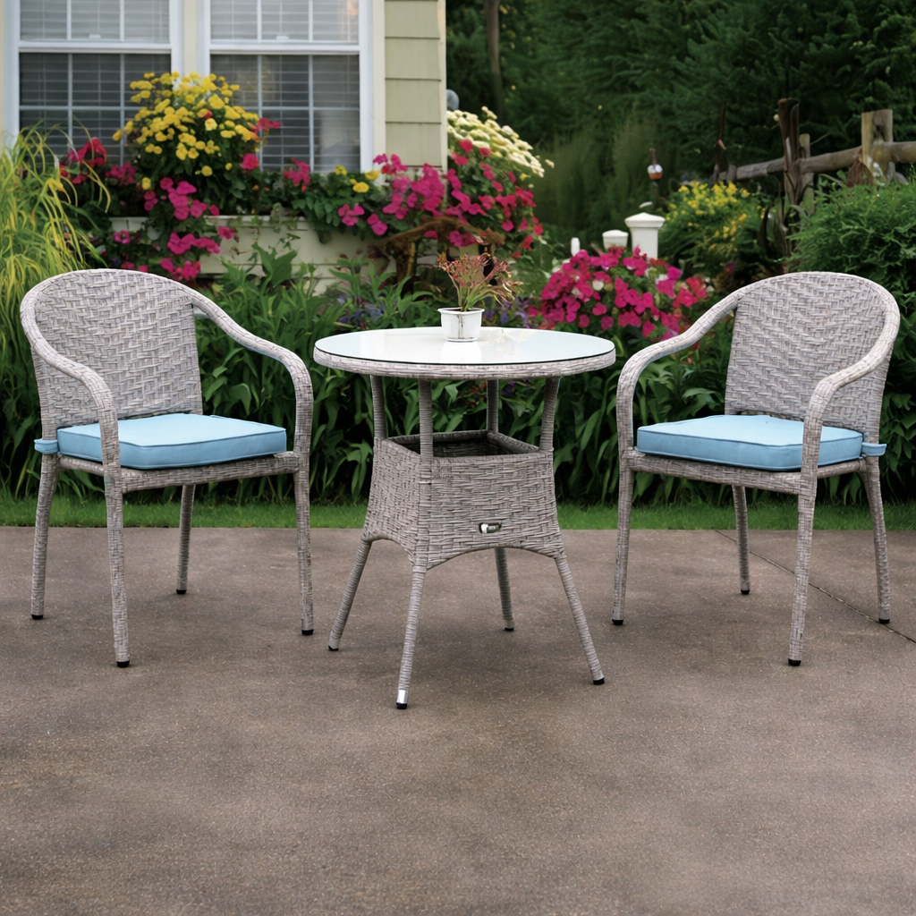 বাগানের বারান্দার জন্য বাইরের দরজার বসার টেবিল এবং চেয়ার সেট, ৪টি চেয়ার এবং ১টি টেবিল সহ টেবিল সেট আসবাবপত্র