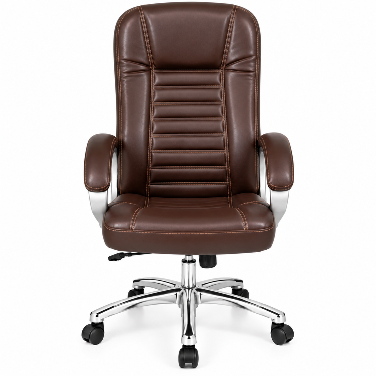 Premium Director Chair, Leatherette Upholstery, Powder-Coated Chrome Base