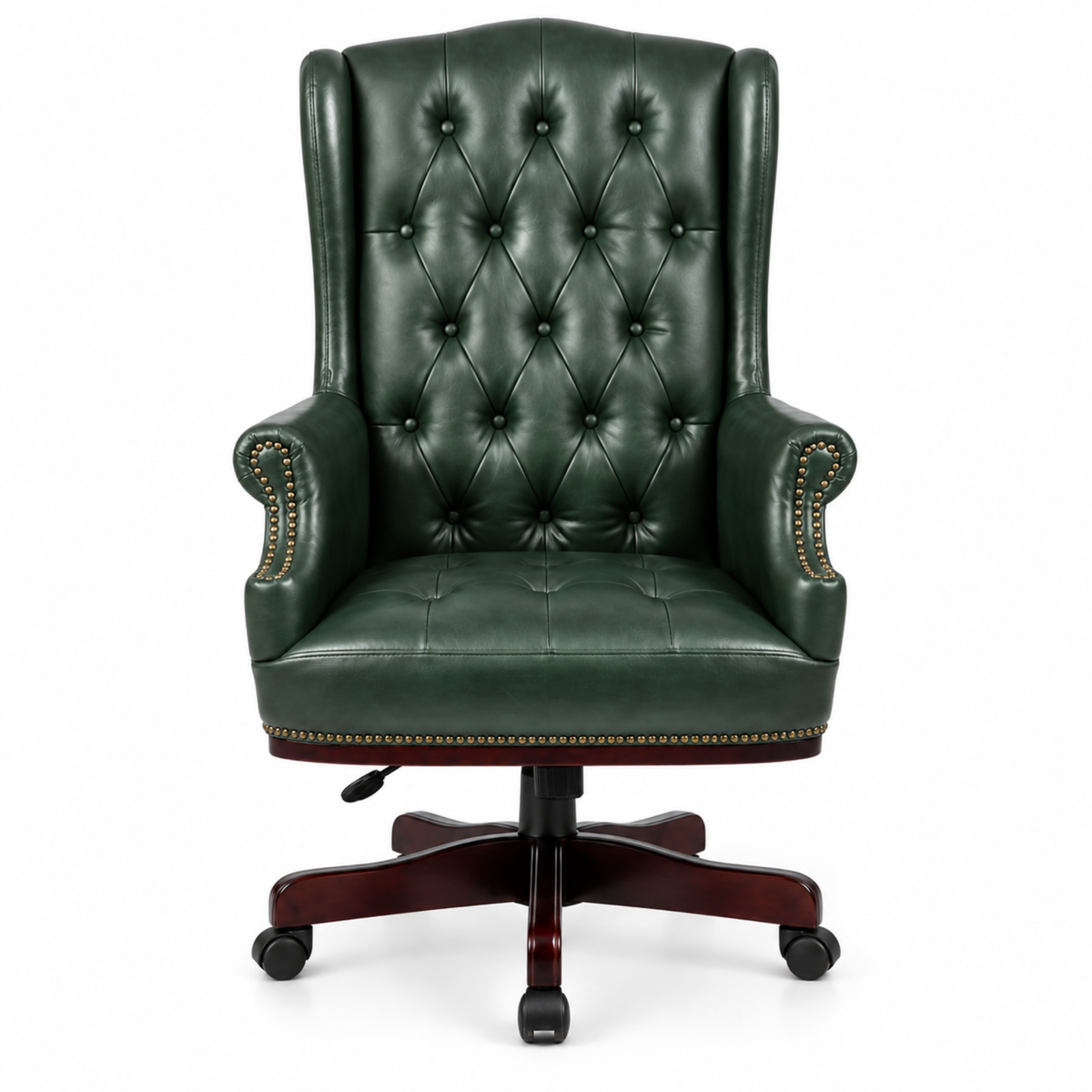 लकड़ी के आधार वाली ऊँची पीठ वाली निर्देशक कुर्सी