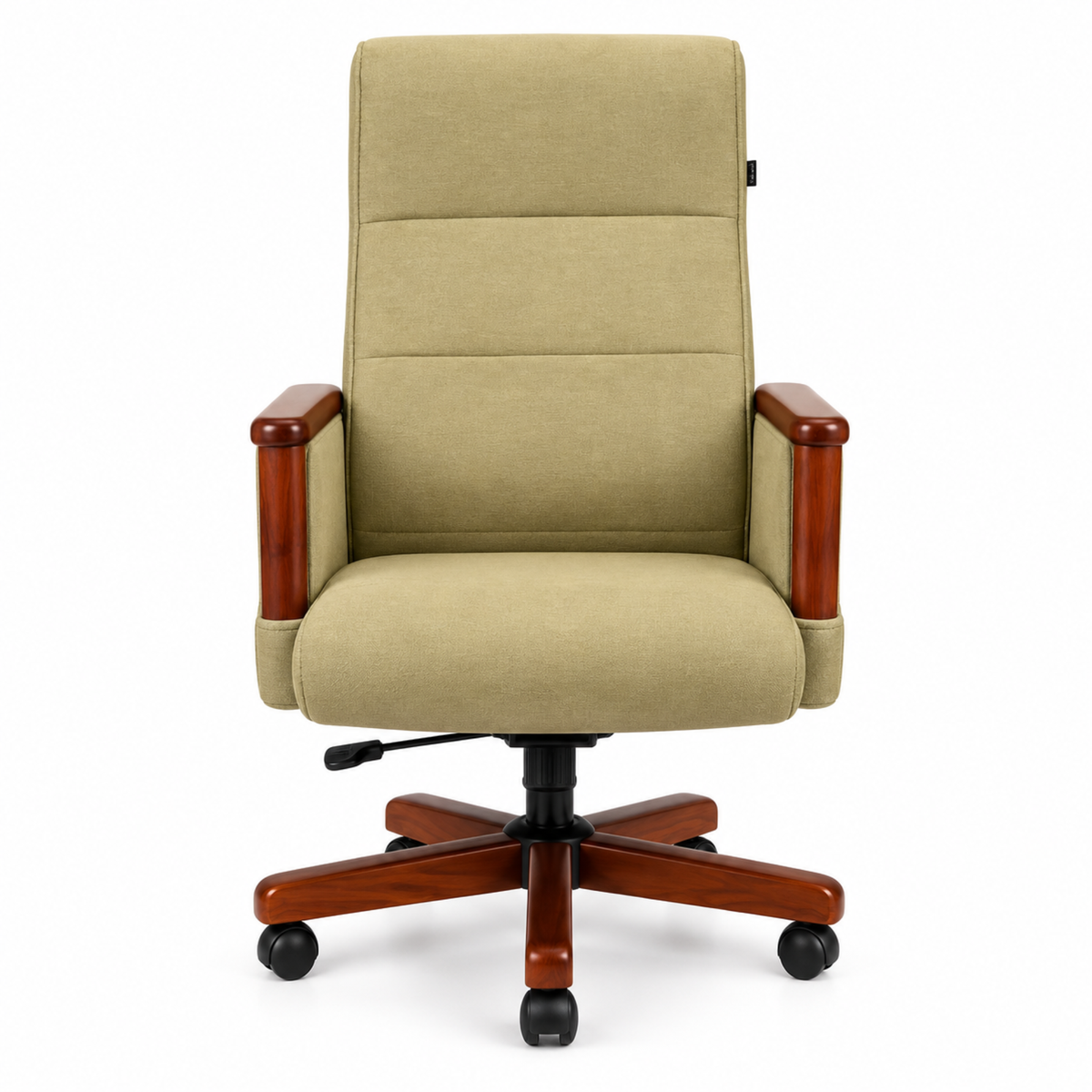 High Back Wooden with Fabric Revolving & Recliner Chair | Director Chair | Office - Cream Color