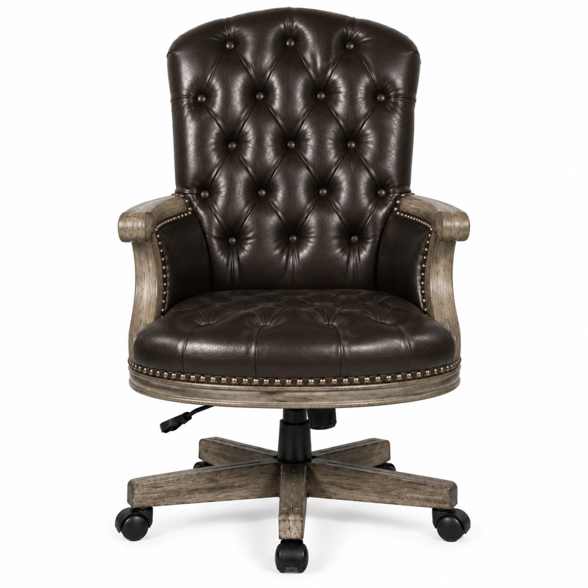 Director office Chair Tufted Design Made in Solid wood with Leatherette Upholstery & Armrest with Height Adjustable Premium Quality Chair