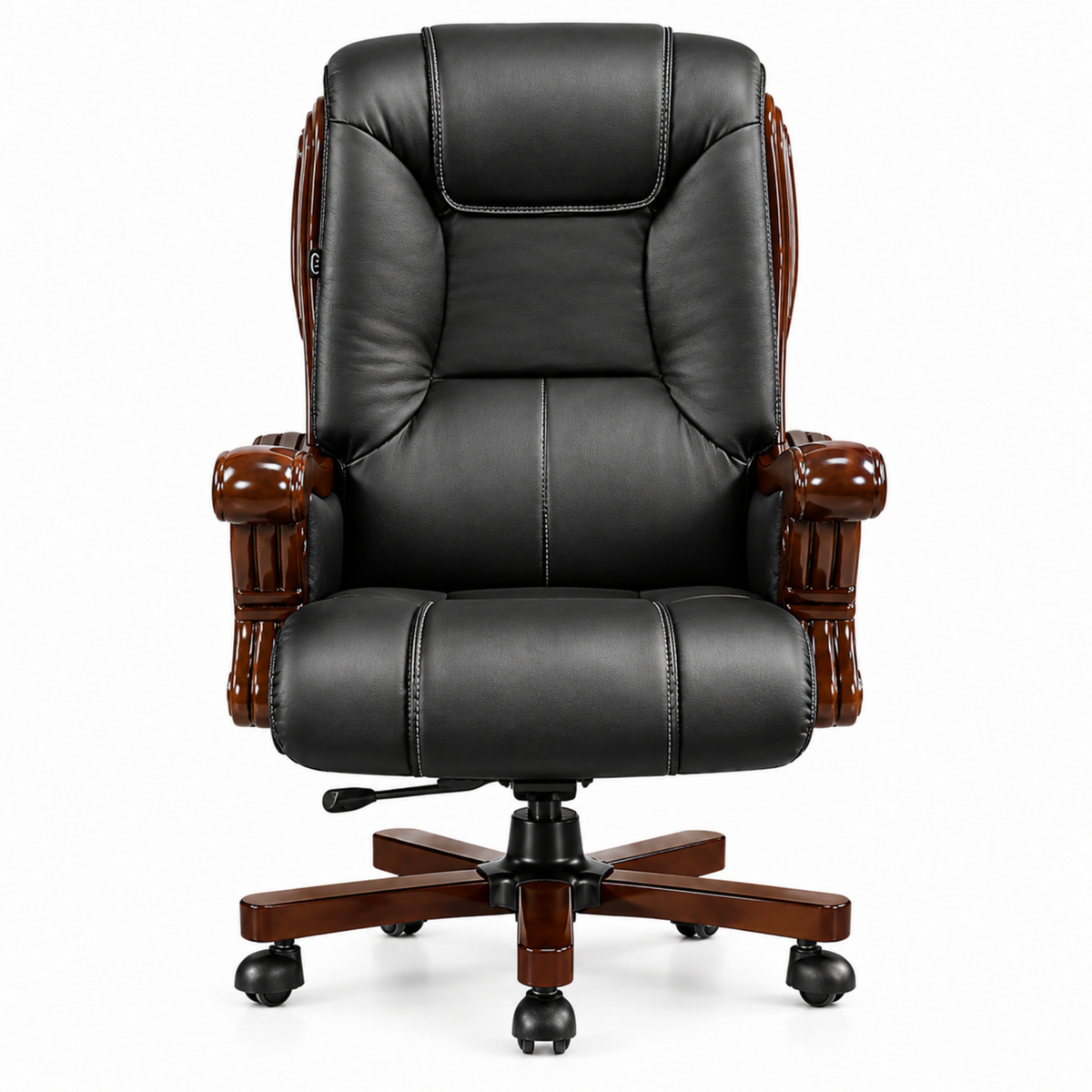 High Back Director Chair for office Luxury Design Made in Plyboard with Leatherette Upholstery & Armrests & Height Adjustable