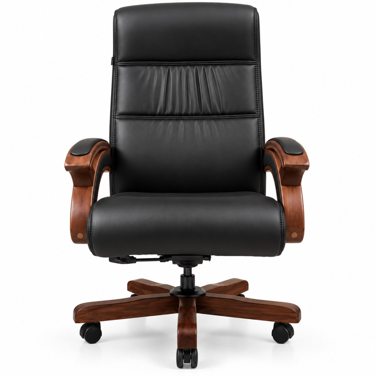 Director Chair for office Made in Plyboard with Leatherette Upholstery & Armrest with Height Adjustable & Revolving Chair -black