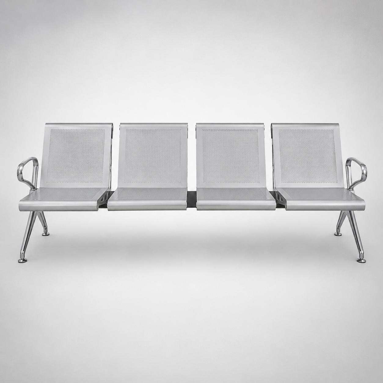 Airport Waiting Chair Three-Seater with Powder-Coated Silver Frame and Suitable for Indoor Use