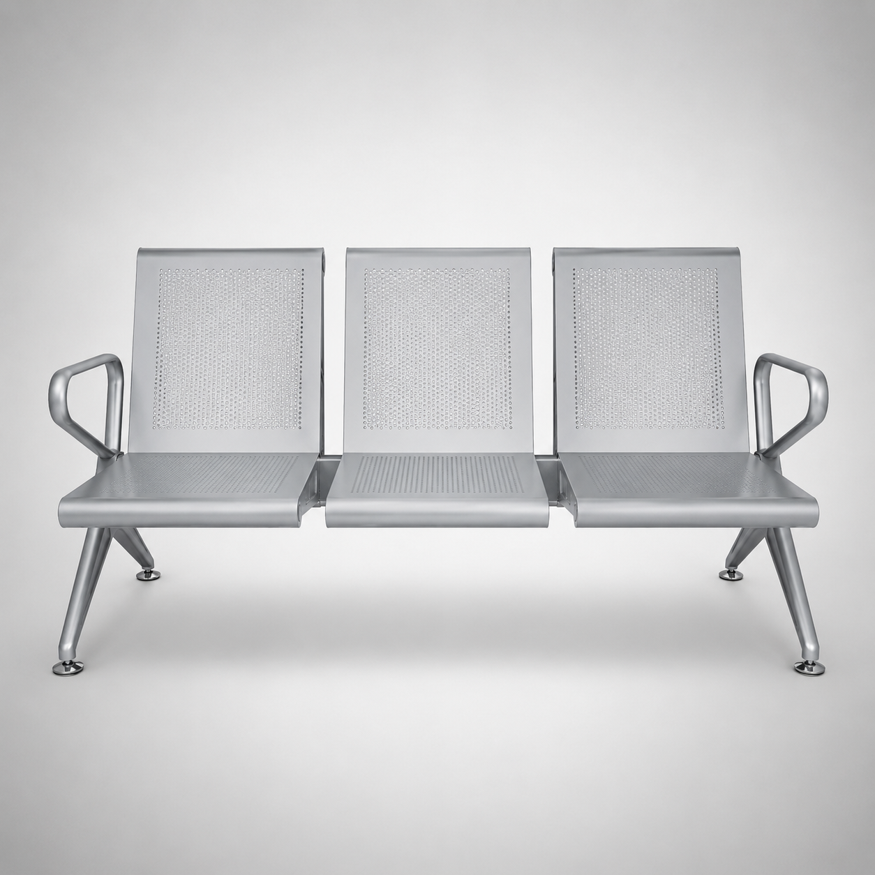 Airport Waiting Chair with Anti-Skid Base and Seat Design Providing Chrome Finish and Ergonomic Design for Terminals