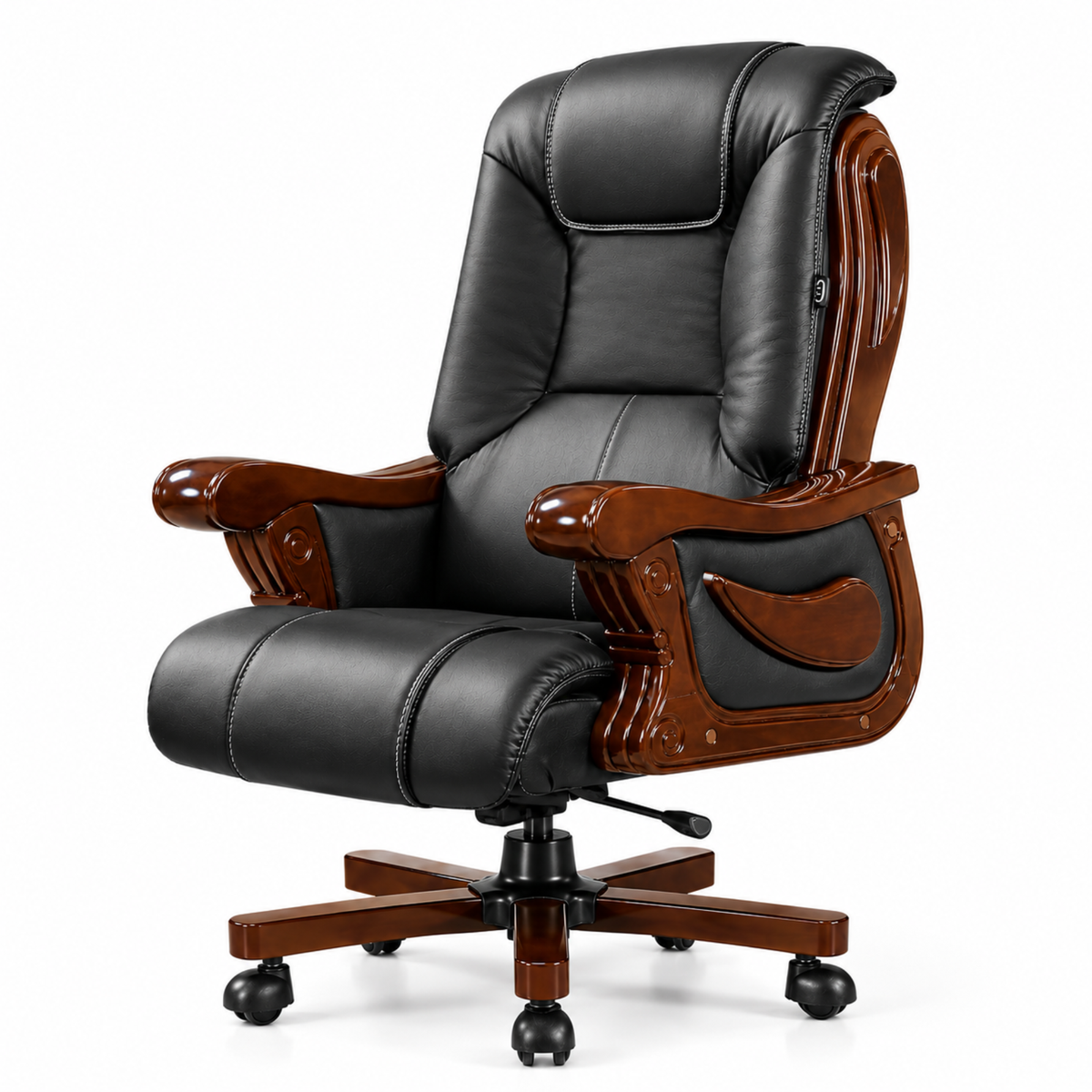 High Back Director Chair for office Luxury Design Made in Plyboard with Leatherette Upholstery & Armrests & Height Adjustable