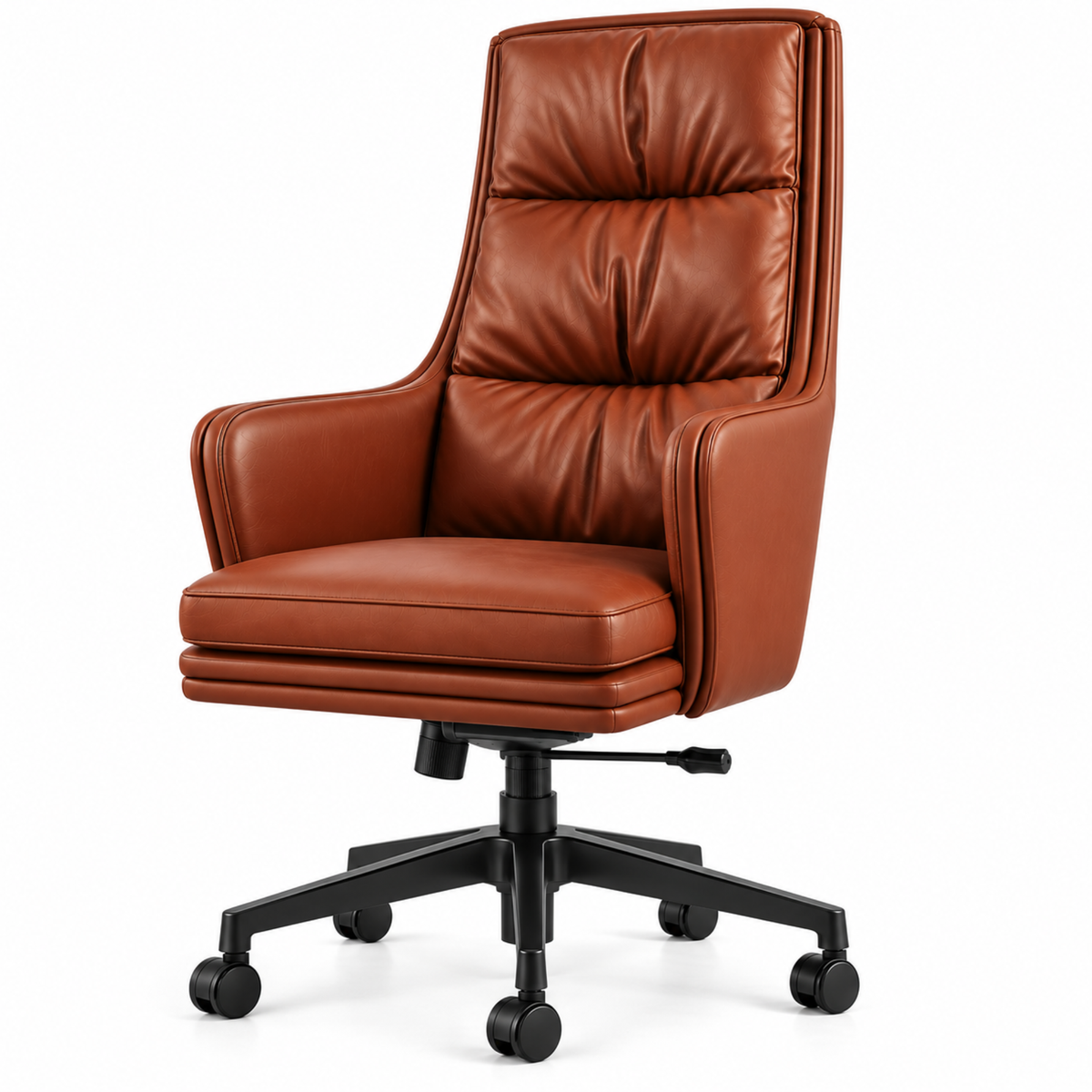 Premium High Back Executive Office Chair with Padded Armrests, Tilt Mechanism, Height Adjustment & Smooth Mobility for Home and Office