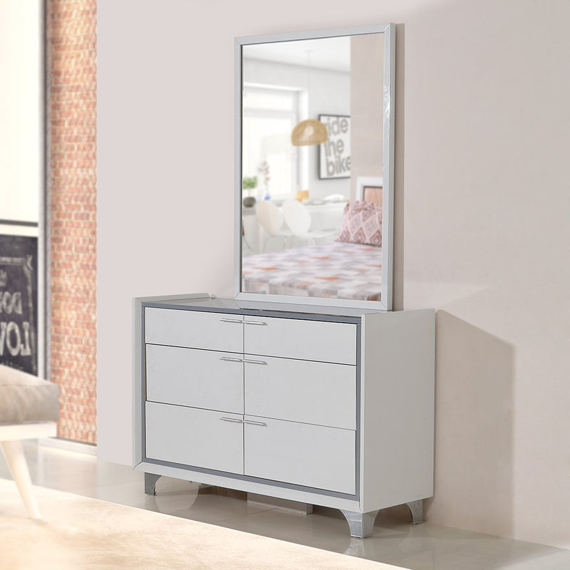 New Engineer wood Dresser Mirror in White Color