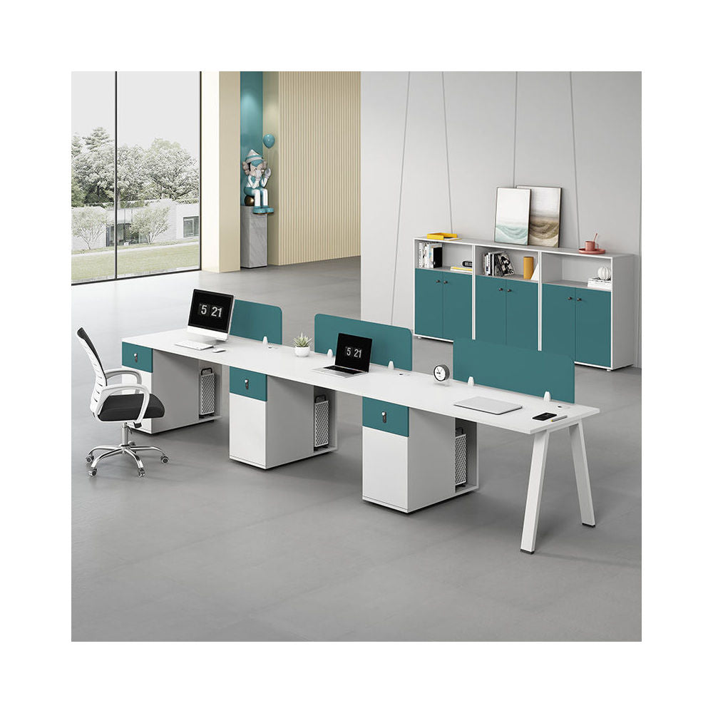 Linear Workstations for office Furniture Luxury and Modern Design 3 Persion Seating with Pinborad and High Quality
